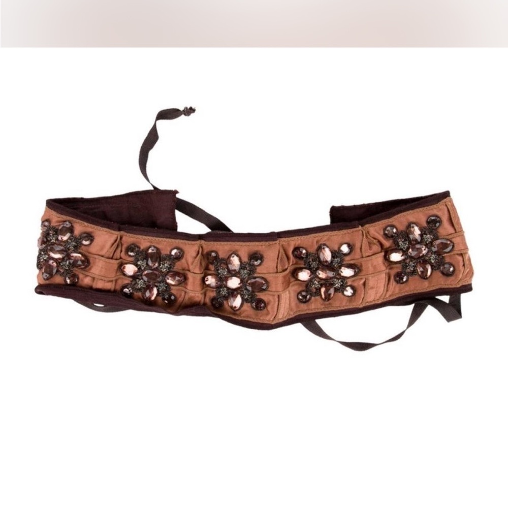 YA-YA Embellished Brown Waist Belt